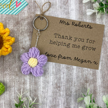 Load image into Gallery viewer, Personalised Teacher Flower Keyring
