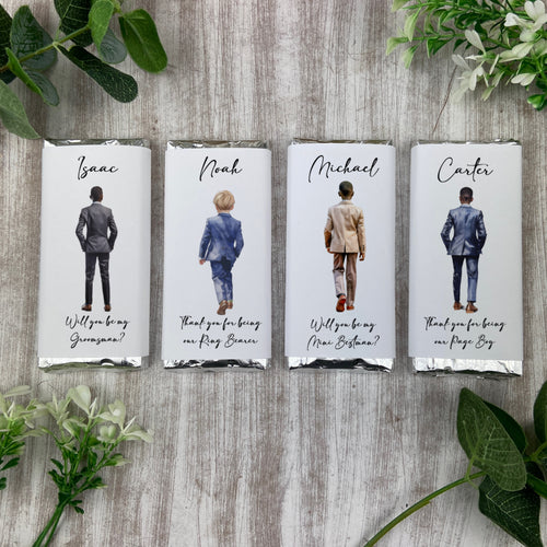 Personalised Page Boy Gift Mini Chocolate Bar-The Persnickety Co