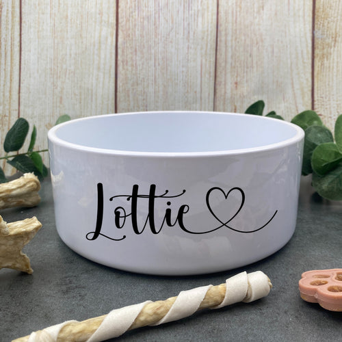 Heart Name Dog Bowl-The Persnickety Co