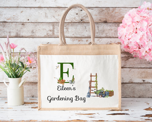 Personalised Jute Gardening Bag-The Persnickety Co