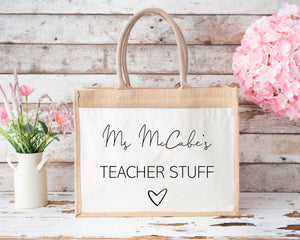 Personalised Teacher Jute Bag