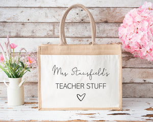 Personalised Teacher Jute Bag