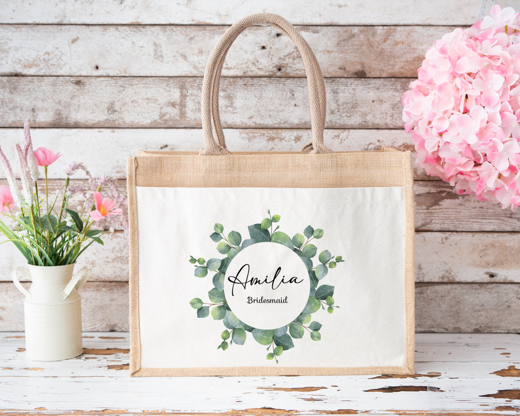 Personalised Jute Bridesmaid Bag-The Persnickety Co