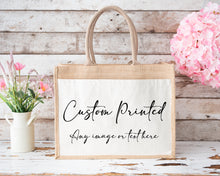 Load image into Gallery viewer, Custom Printed Jute Bag-The Persnickety Co
