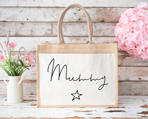 Personalised Star Jute Bag-The Persnickety Co