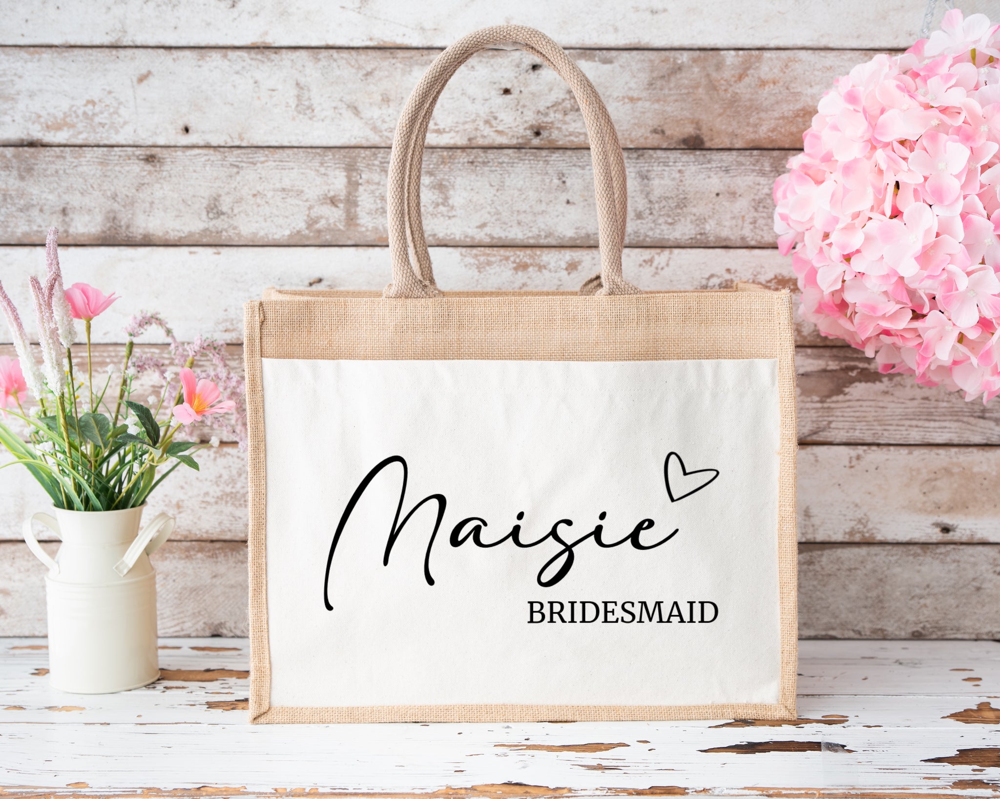 Jute Bags Personalized Bridesmaid Bags Bridesmaid Gift Bag