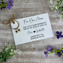 Load image into Gallery viewer, Personalised Mum Keyring with Children Charms
