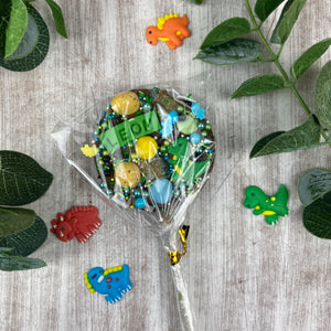 Personalised Dinosaur Chocolate Lollipop