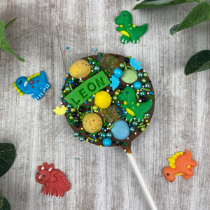 Personalised Dinosaur Chocolate Lollipop