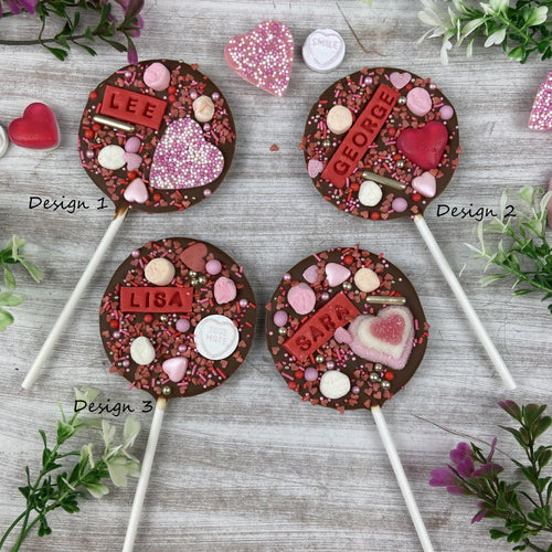 Personalised Valentines Chocolate Lollipop-The Persnickety Co