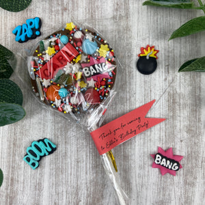 Personalised Superhero Chocolate Lollipop