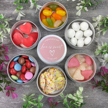 Load image into Gallery viewer, Love Is Sweet Wedding Favours | Personalised Sweet Tins
