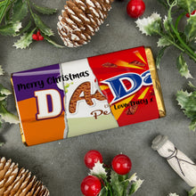 Load image into Gallery viewer, Merry Christmas Dad Novelty Personalised Chocolate Bar
