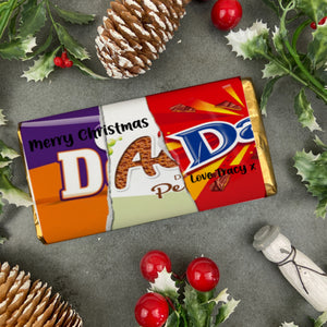 Merry Christmas Dad Novelty Personalised Chocolate Bar