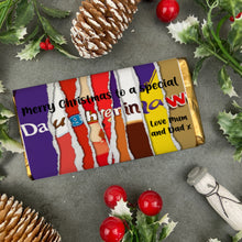 Load image into Gallery viewer, Merry Christmas Daughter In Law Novelty Personalised Chocolate Bar
