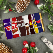 Load image into Gallery viewer, Merry Christmas Father In Law Novelty Personalised Chocolate Bar
