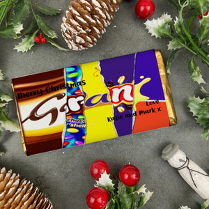 Merry Christmas Gran  Novelty Personalised Chocolate Bar