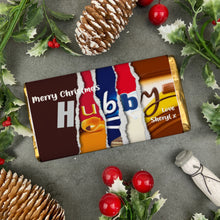 Load image into Gallery viewer, Merry Christmas Hubby Novelty Personalised Chocolate Bar-The Persnickety Co
