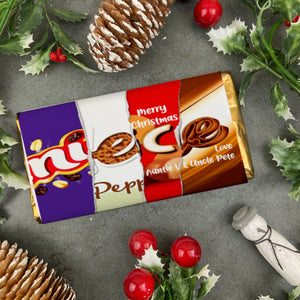 Merry Christmas Niece Novelty Personalised Chocolate Bar