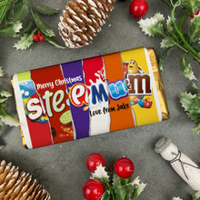 Load image into Gallery viewer, Merry Christmas Stepmum Novelty Personalised Chocolate Bar
