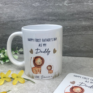 Personalised Father's Day Gift - Lion Mug and Coaster