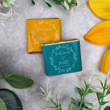Load image into Gallery viewer, Personalised Wedding Chocolate Favours | Wreath Design Neapolitans
