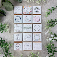 Load image into Gallery viewer, Personalised Floral Wedding Chocolate Neapolitans – Elegant Wedding Favours (30 Floral Designs)
