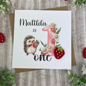 Personalised Hedgehog 1st Birthday Card