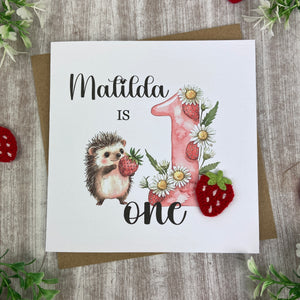 Personalised Hedgehog 1st Birthday Card