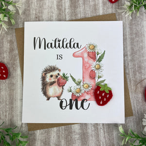 Personalised Hedgehog 1st Birthday Card