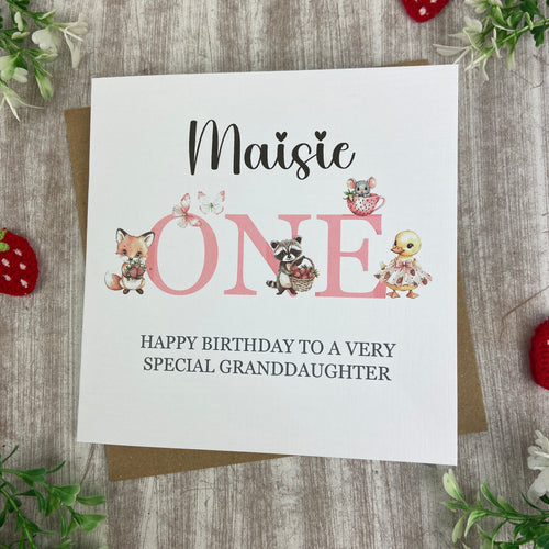 Personalised Woodland Animals 1st Birthday Card-The Persnickety Co