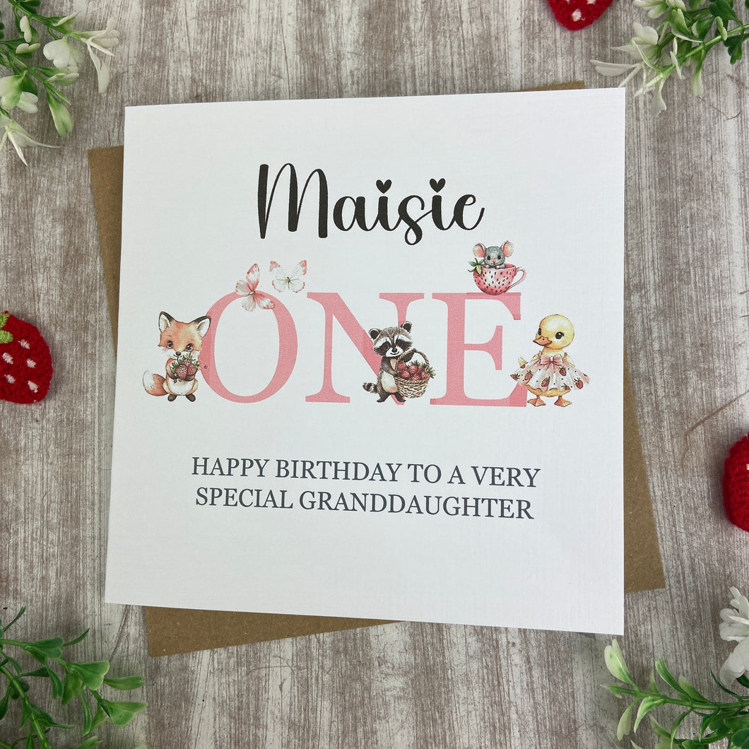 Personalised Woodland Animals 1st Birthday Card-The Persnickety Co