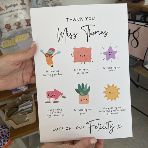 Personalised “Thank You, Teacher” A4 Print – Pay What You Can Afford!-The Persnickety Co