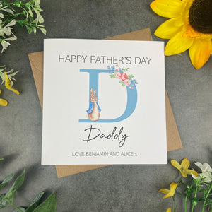 Personalised Rabbit Father's Day Card