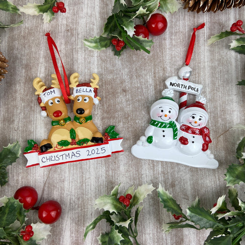 Countdown to Christmas Offer!! Couples Personalised Christmas Ornament-The Persnickety Co