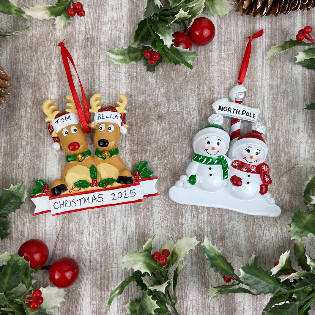 Countdown to Christmas Offer!! Couples Personalised Christmas Ornament-The Persnickety Co