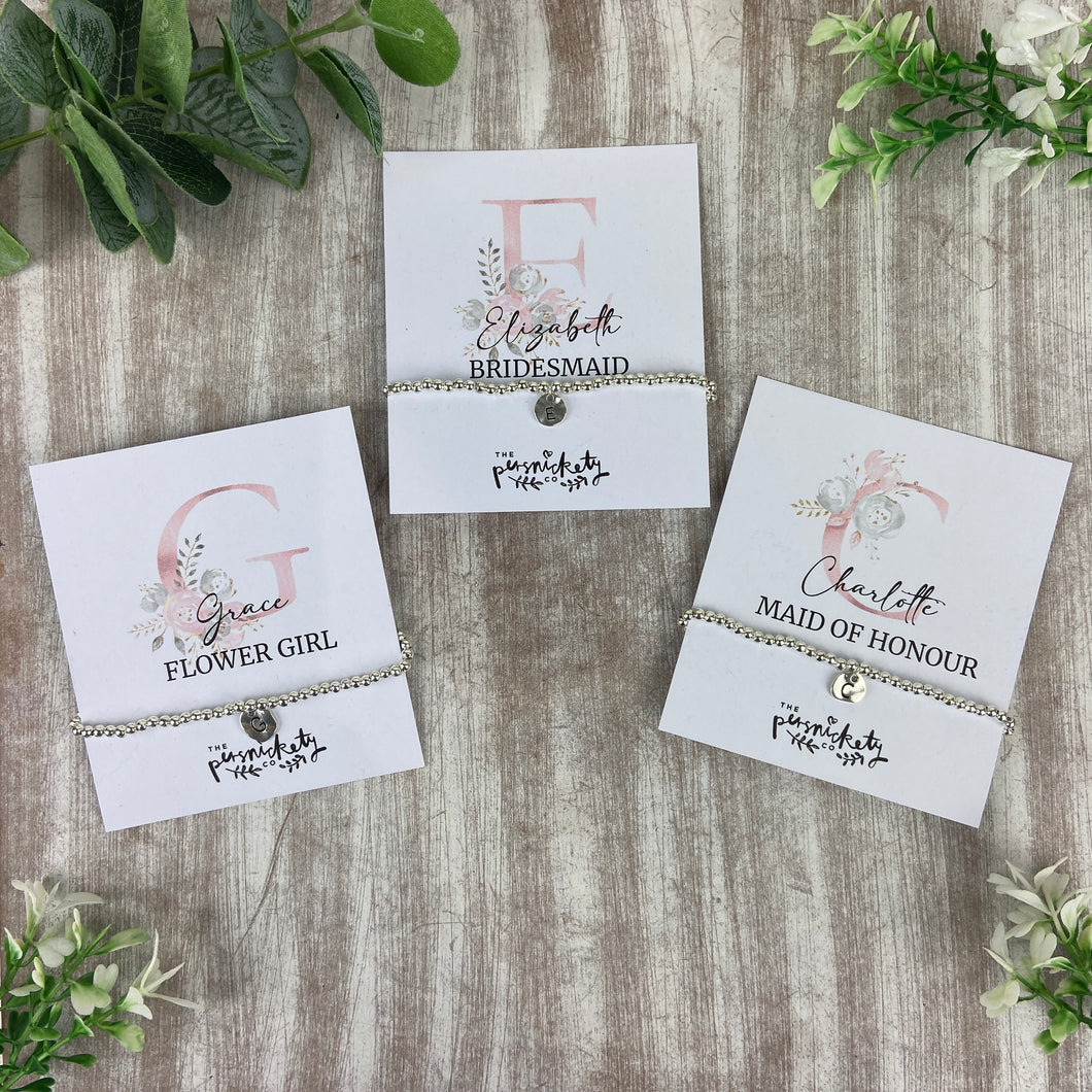 Personalised Bridesmaid Initial Bracelets-The Persnickety Co