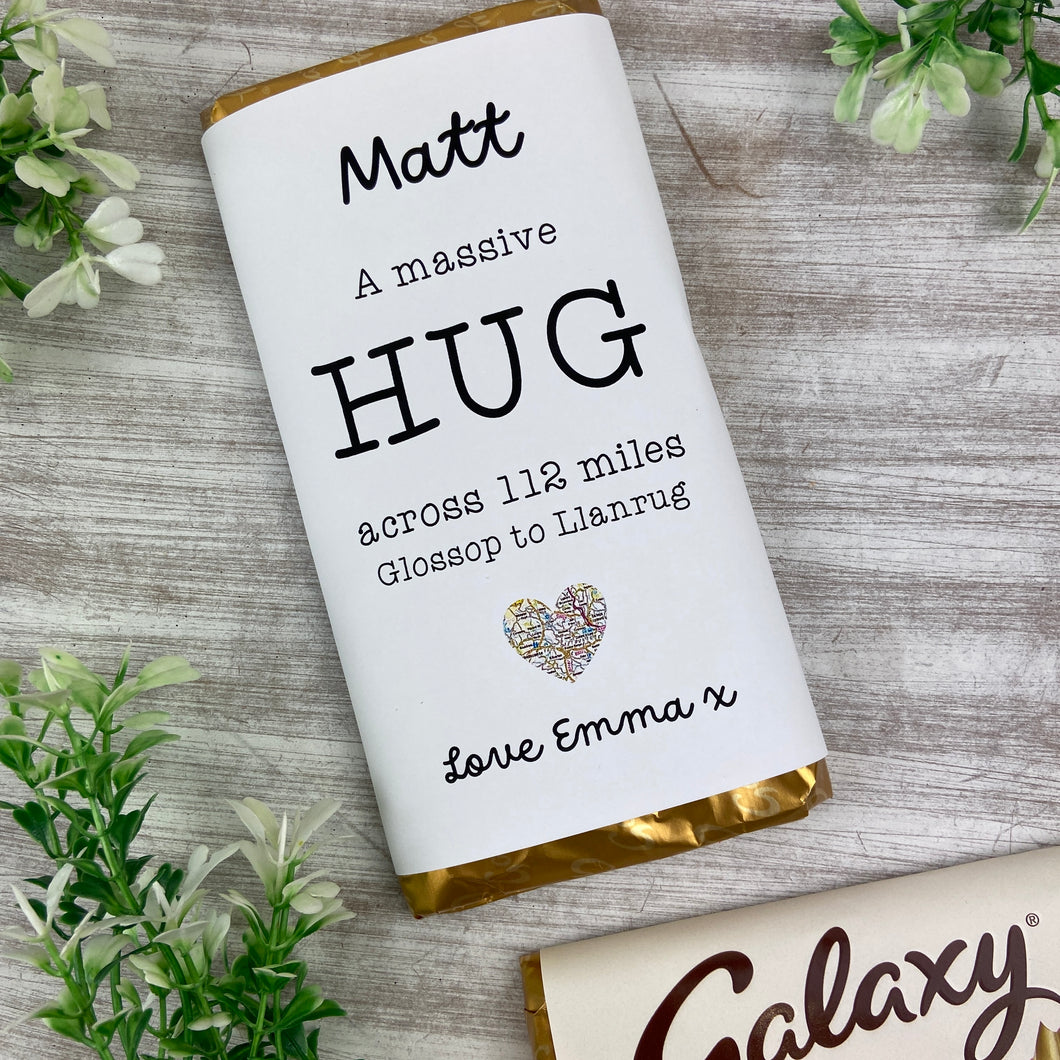 A Massive Hug - Personalised Across The Miles Chocolate Bar-The Persnickety Co