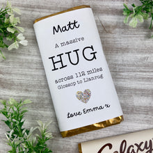 Load image into Gallery viewer, A Massive Hug - Personalised Across The Miles Chocolate Bar
