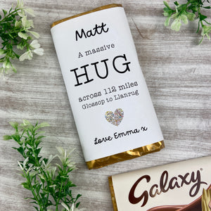 A Massive Hug - Personalised Across The Miles Chocolate Bar