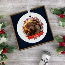 Load image into Gallery viewer, Red Berry Christmas Dog Bauble
