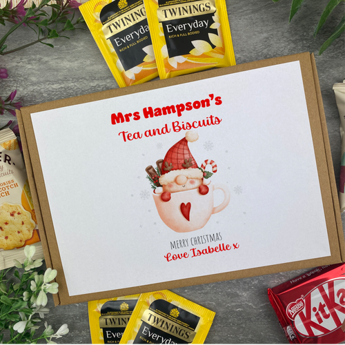 Teacher Christmas Gnome Tea & Biscuit Box-The Persnickety Co