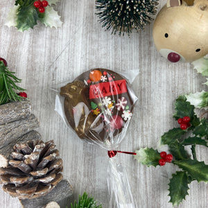 Personalised Christmas Reindeer Chocolate Lollipop