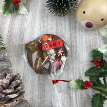 Load image into Gallery viewer, Personalised Christmas Reindeer Chocolate Lollipop
