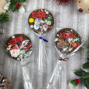 Personalised Christmas Chocolate Lollipop