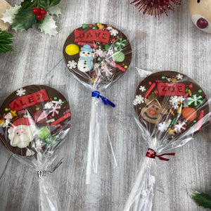 Personalised Christmas Chocolate Lollipop