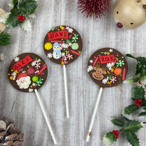 Personalised Christmas Chocolate Lollipop-The Persnickety Co