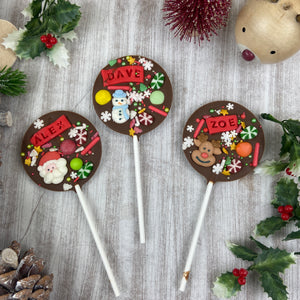 Personalised Christmas Chocolate Lollipop