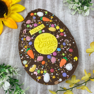 Personalised Belgian Chocolate Flat Easter Egg