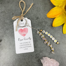 Load image into Gallery viewer, Rose Quartz Personalised Keyring

